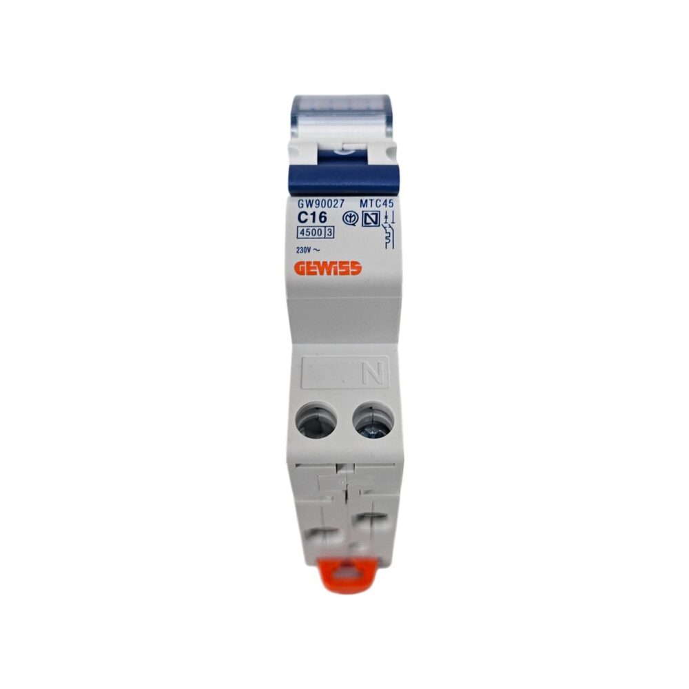 Întrerupător automat GEWISS C16 1P+N pentru protecție electrică