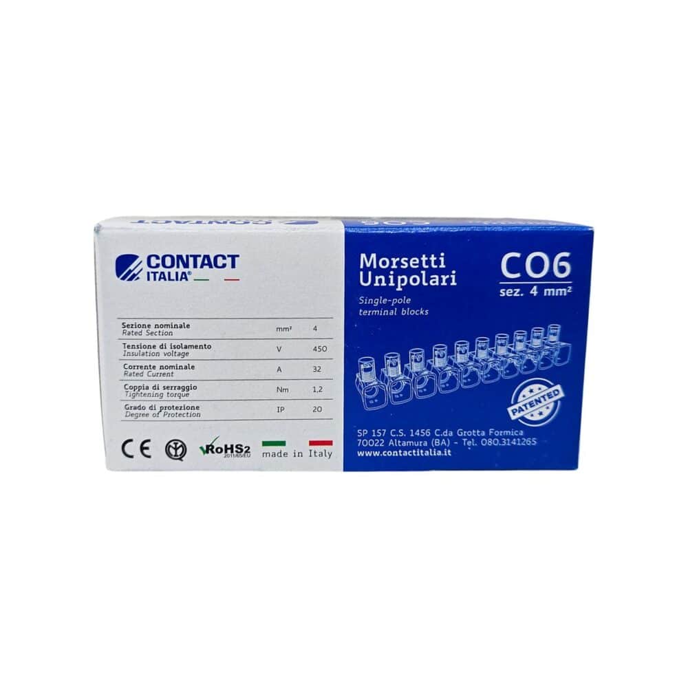 Morșete de conexiune unipolare CONTACT ITALIA C06, set 10 bucăți