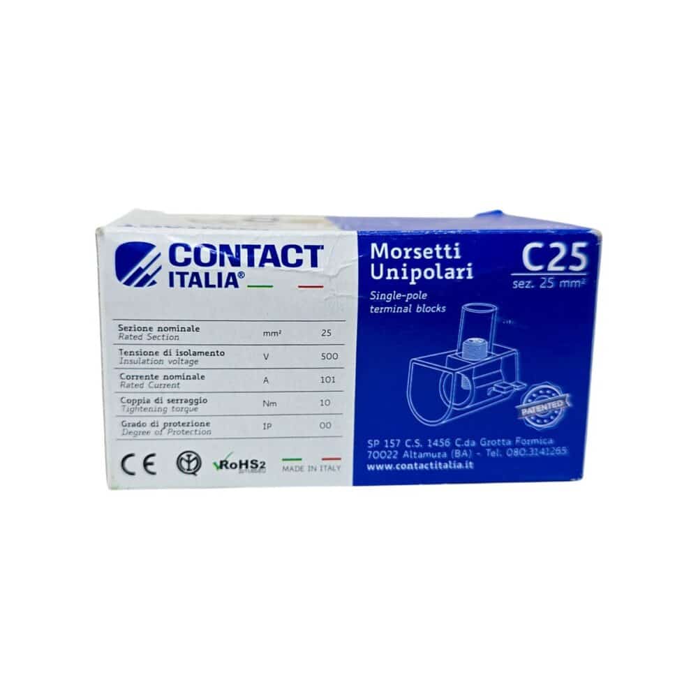 Cleme de conexiune unipolare CONTACT ITALIA Morsetti C25, 25mm²