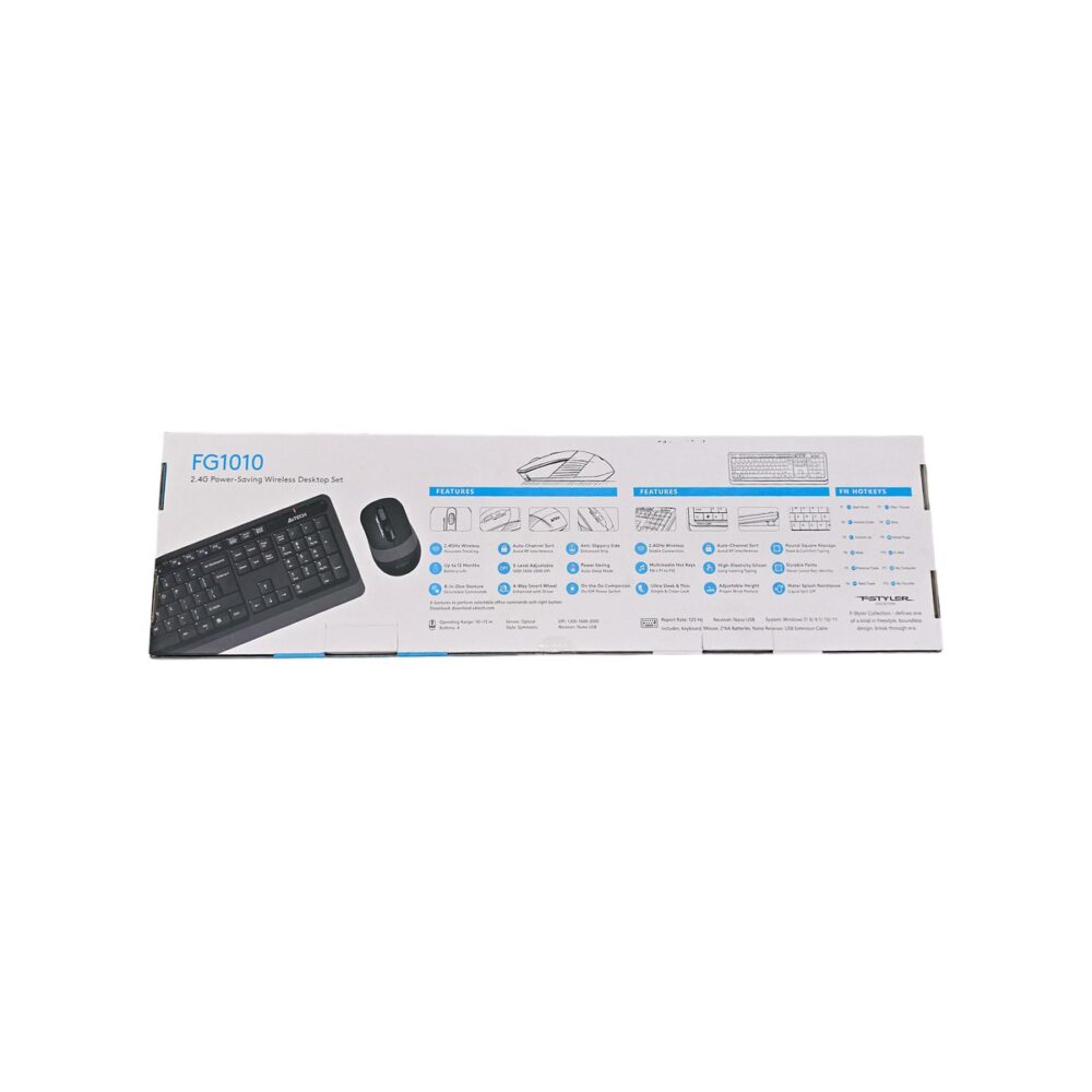 A4TECH set tastatură și mouse wireless, model FG1010, negru