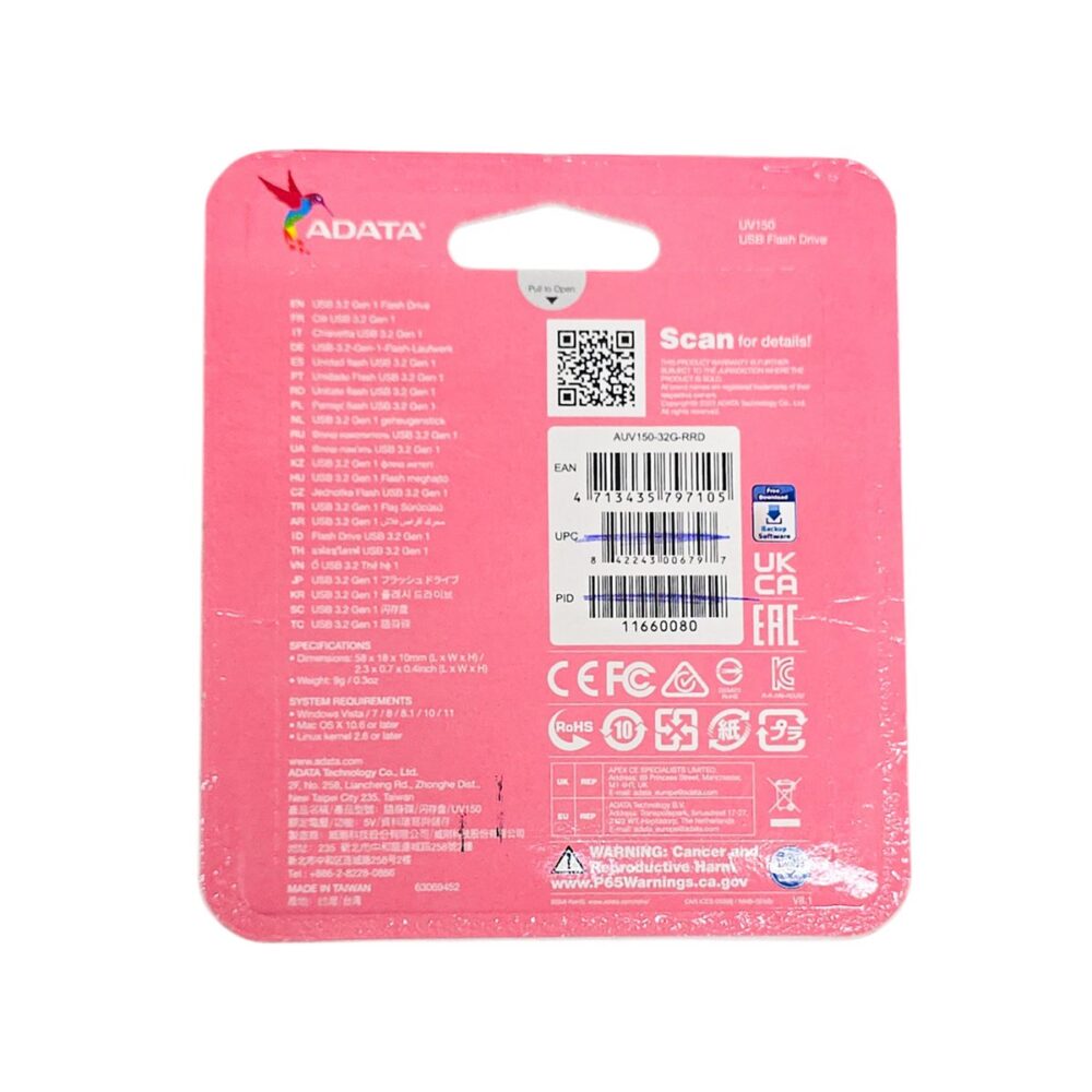 Memorie USB ADATA UV150, 32GB, roșie, pentru stocare date portabilă
