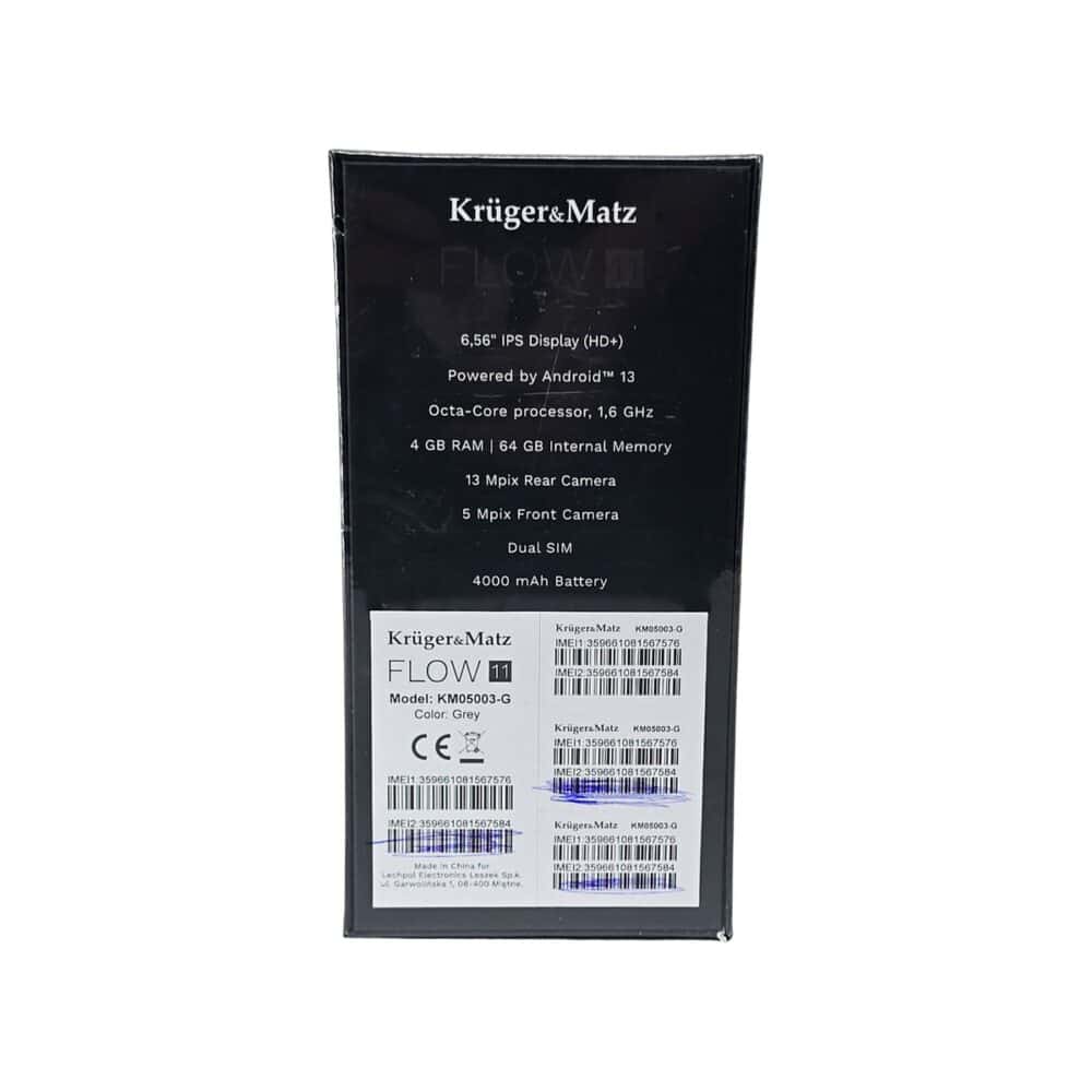 Telefon mobil Krüger&Matz FLOW 11, negru, ecran mare, Dual SIM