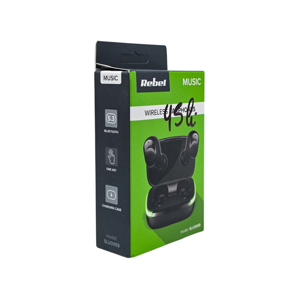Căști wireless Rebel MUSIC, conectivitate Bluetooth, autonomie extinsă