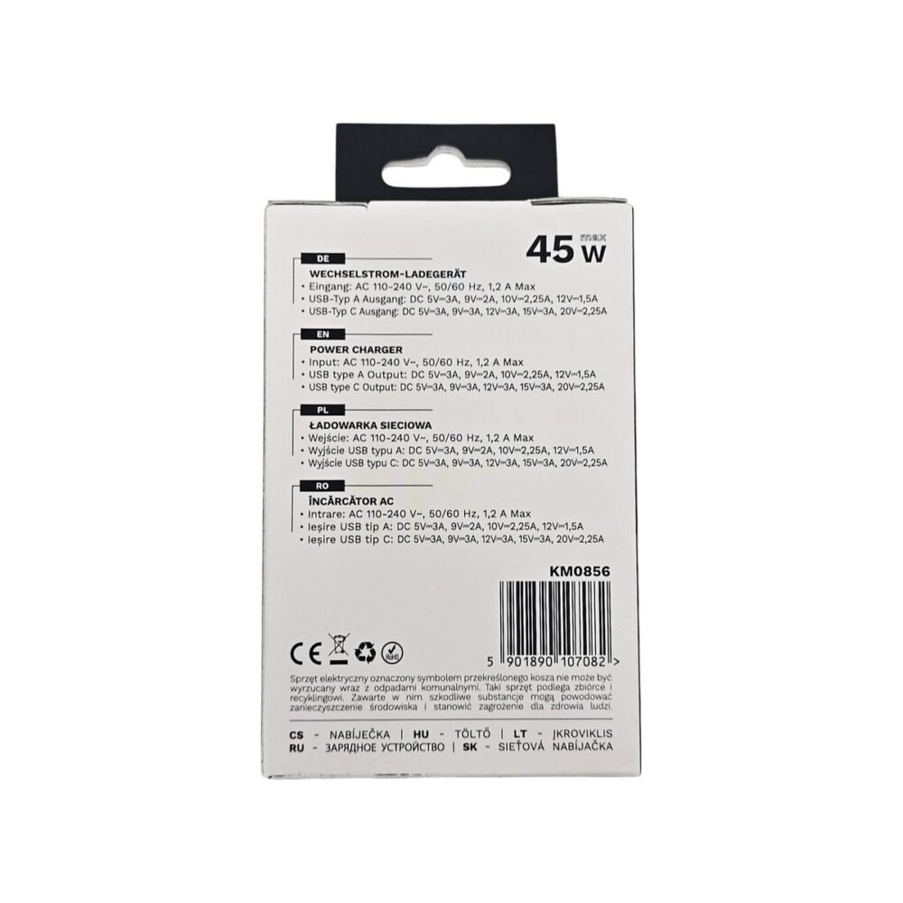 Încărcător Kruger&Matz KM0856 AC, 45W, cu porturi USB