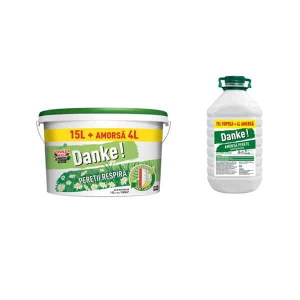 Vopsea lavabilă Danke Pereți Respira 15L + Amorsă Perete 4L