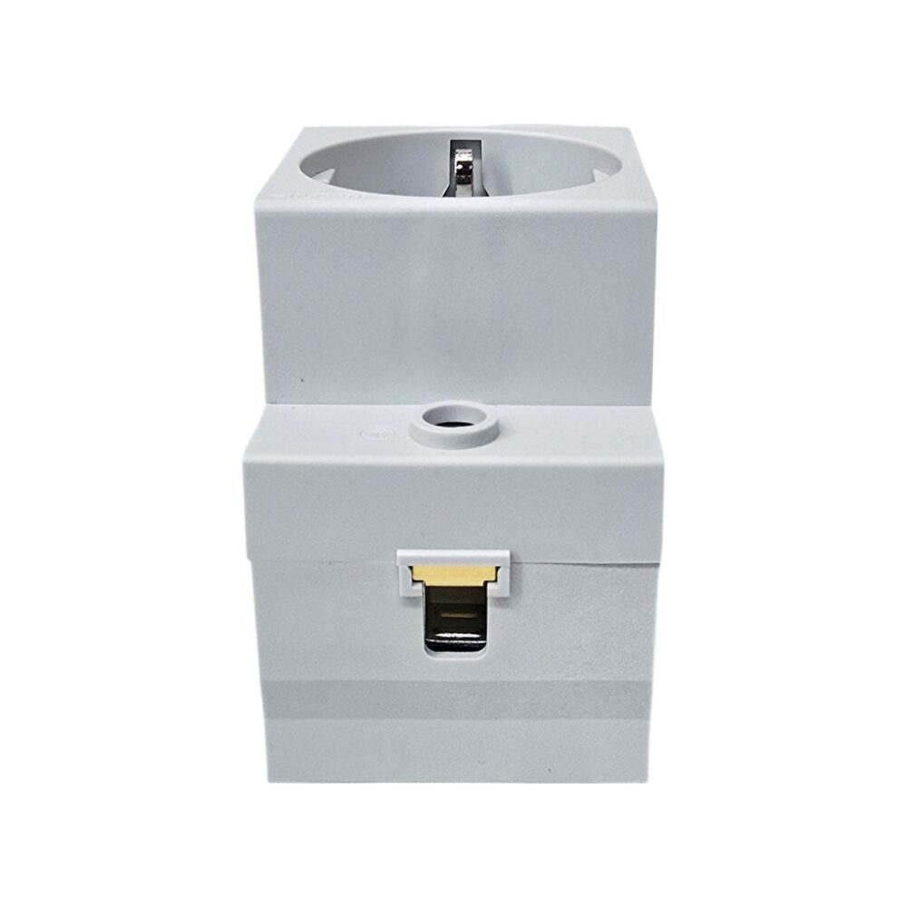 Priza electrică dublă cu împământare GEWISS model ARK, culoare albă