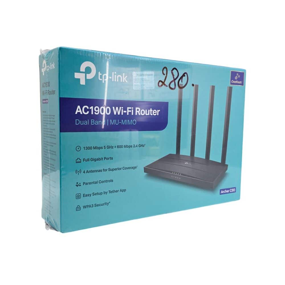 Router Wi-Fi TP-Link AC1900, negru, pentru acoperire extinsă și viteză mare
