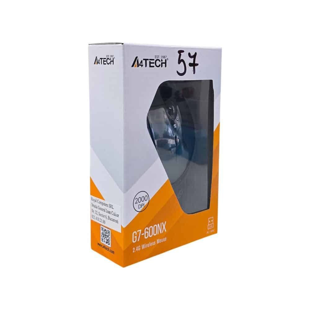 Șoarece wireless A4TECH G7-600NX, ergonomic, cu receptor nano