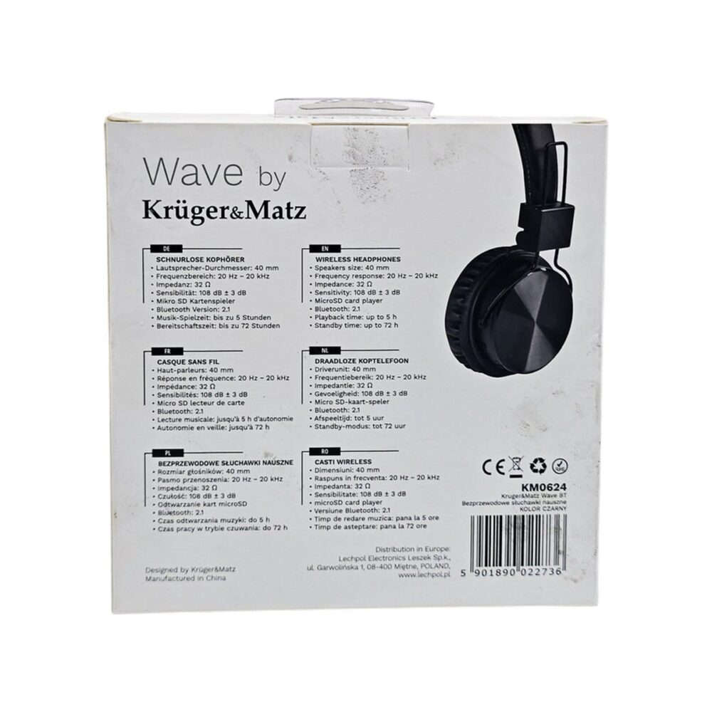 Casti wireless Kruger&Matz model KM0624, culoare neagră