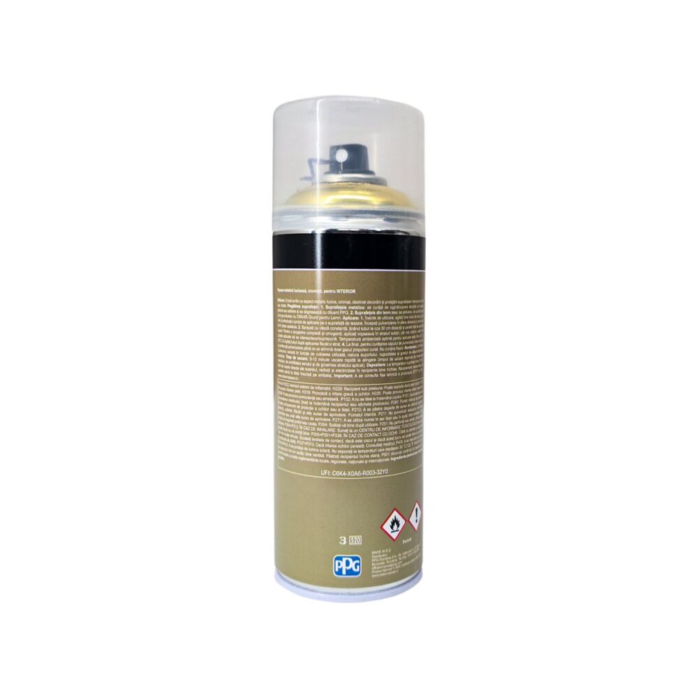 Vopsea spray metalică auriu lucios Oskar pentru diverse aplicații