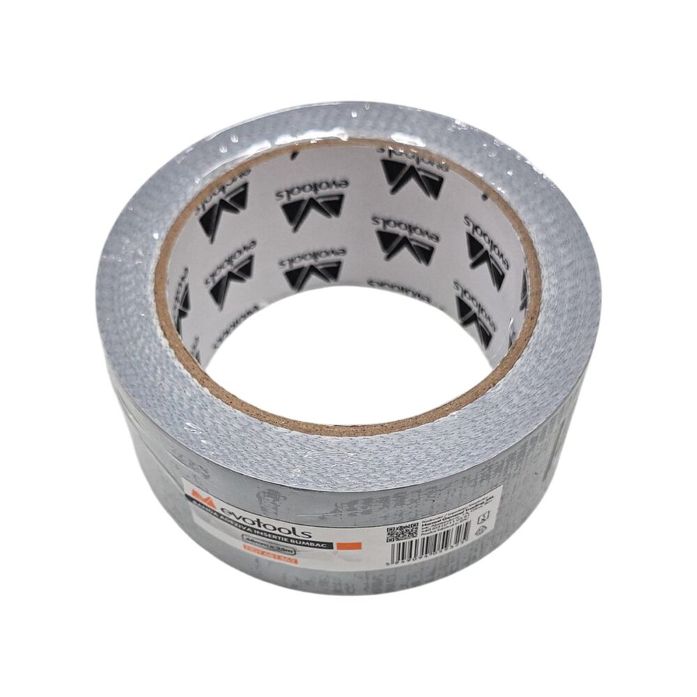 Banda adeziva evotools cu insertie de bumbac, gri, 48mm x 25m
