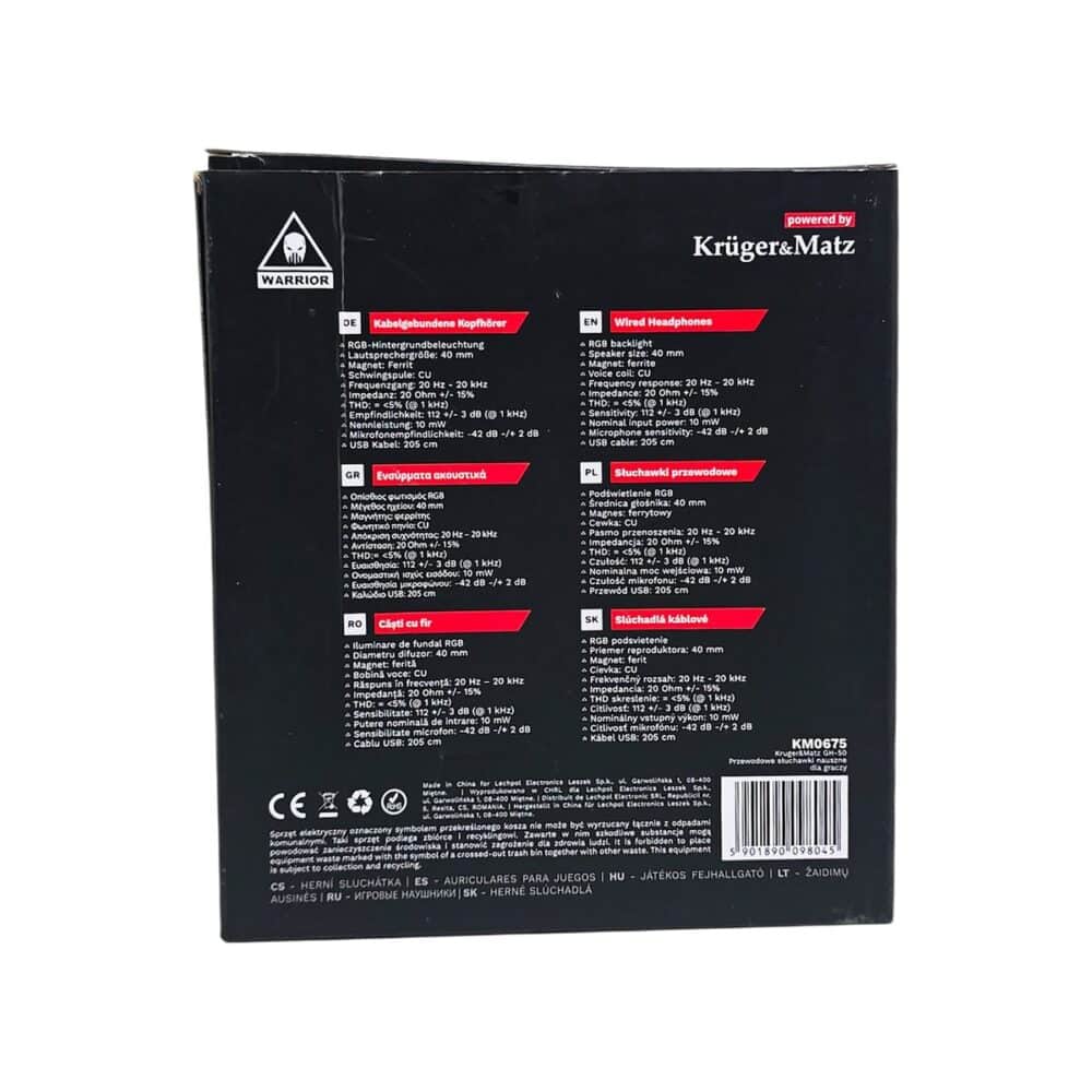 Căști gaming Kruger&Matz GH-50, model cu fir, negre