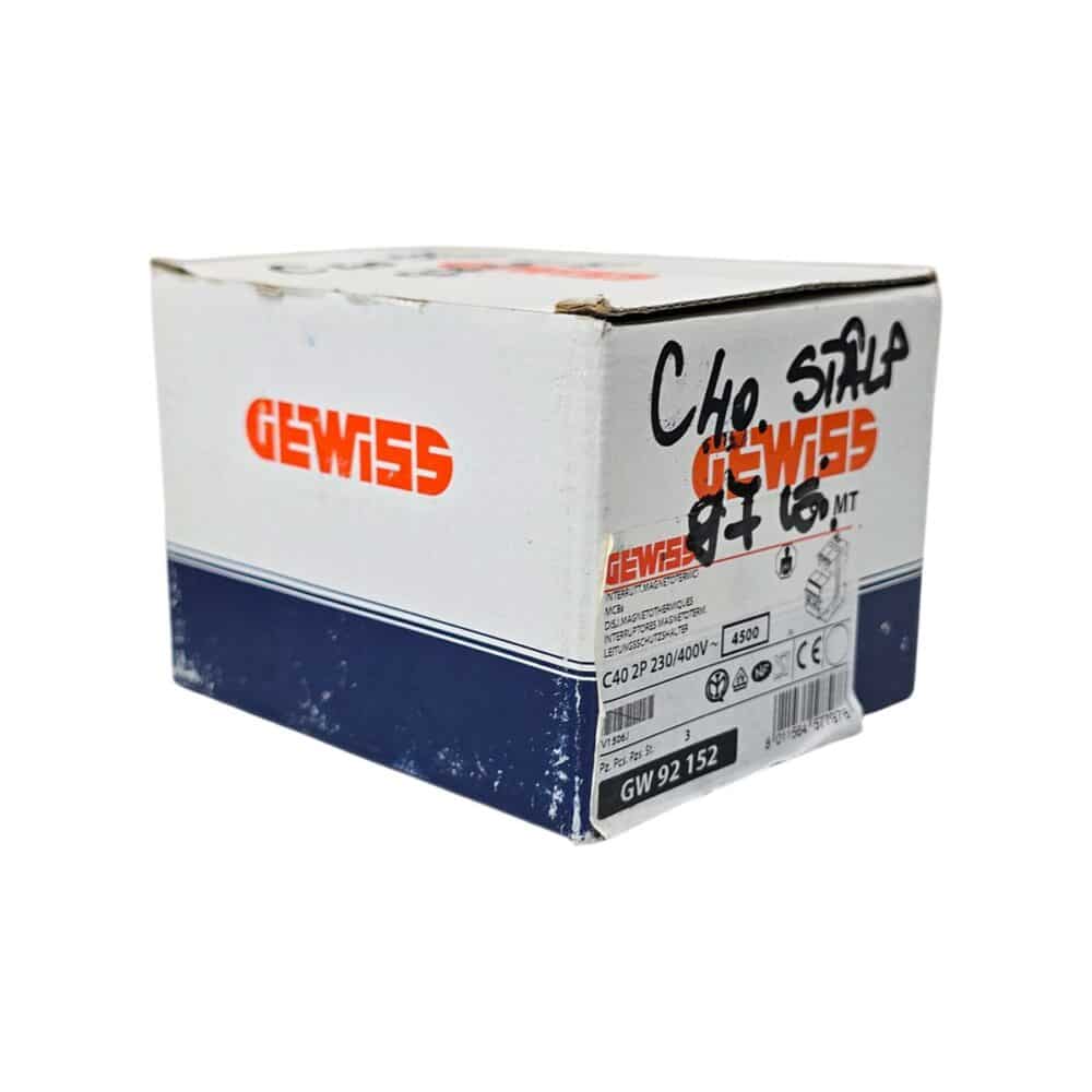Întrerupător automat Gewiss Cho.Sta. MT, model GW92152, 40A, pentru protecție electrică.