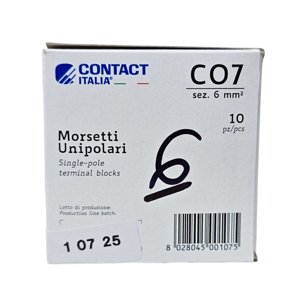 Morsetti unipolari CONTACT ITALIA C07 pentru conexiuni electrice sigure