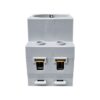 Priza electrică dublă cu împământare GEWISS model ARK, culoare albă
