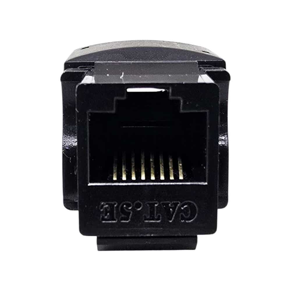 Conector RJ45 GEWISS System CAT.5e, negru, pentru rețele de date.