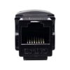 Conector RJ45 GEWISS System CAT.5e, negru, pentru rețele de date.