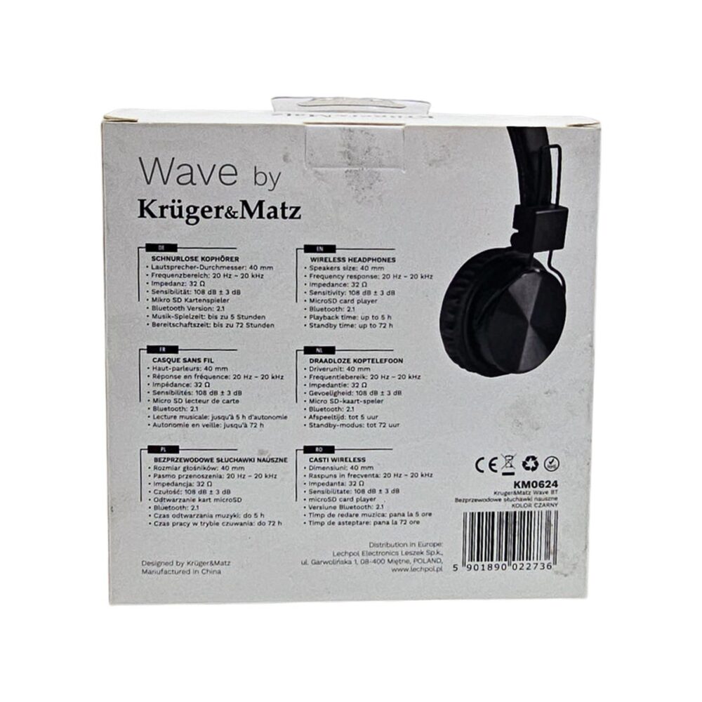 Casti wireless Kruger&Matz model KM0624, culoare neagră