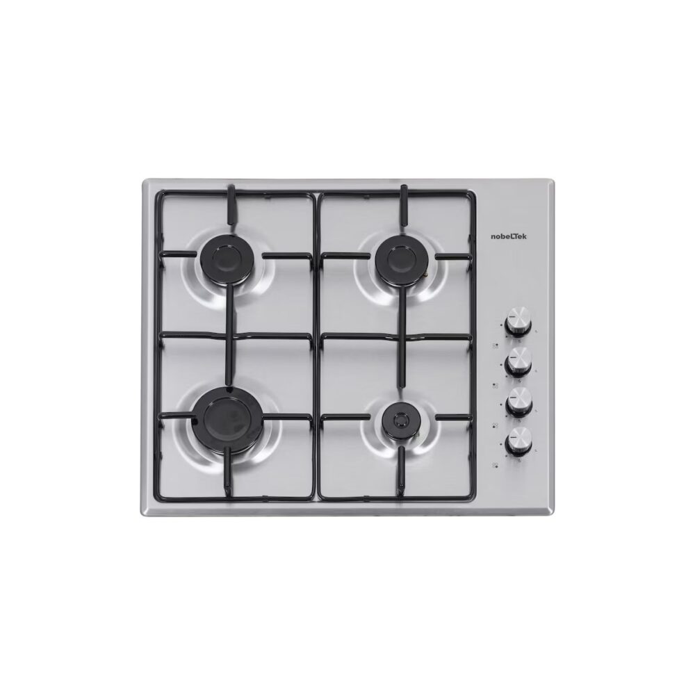 Plită încorporabilă pe gaz Nobeltek NHBG 6400IX, 4 arzătoare, Inox - imagine 1