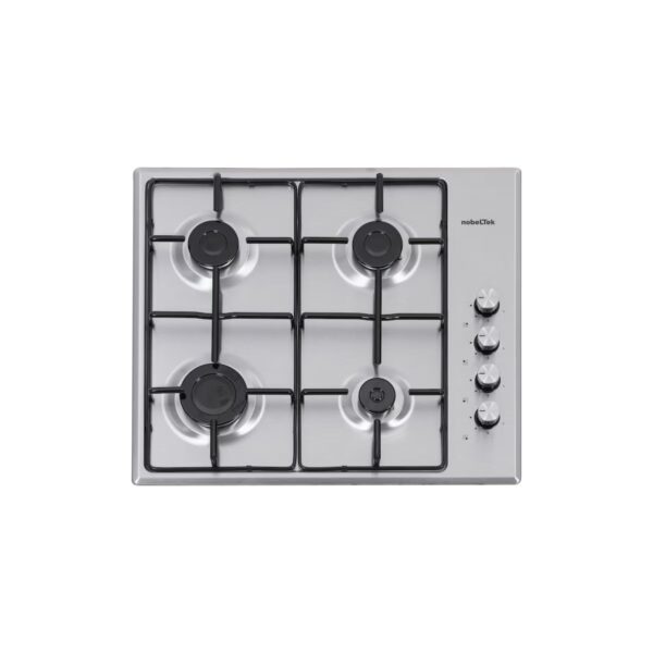Plită încorporabilă pe gaz Nobeltek NHBG 6400IX, 4 arzătoare, Inox - imagine 1