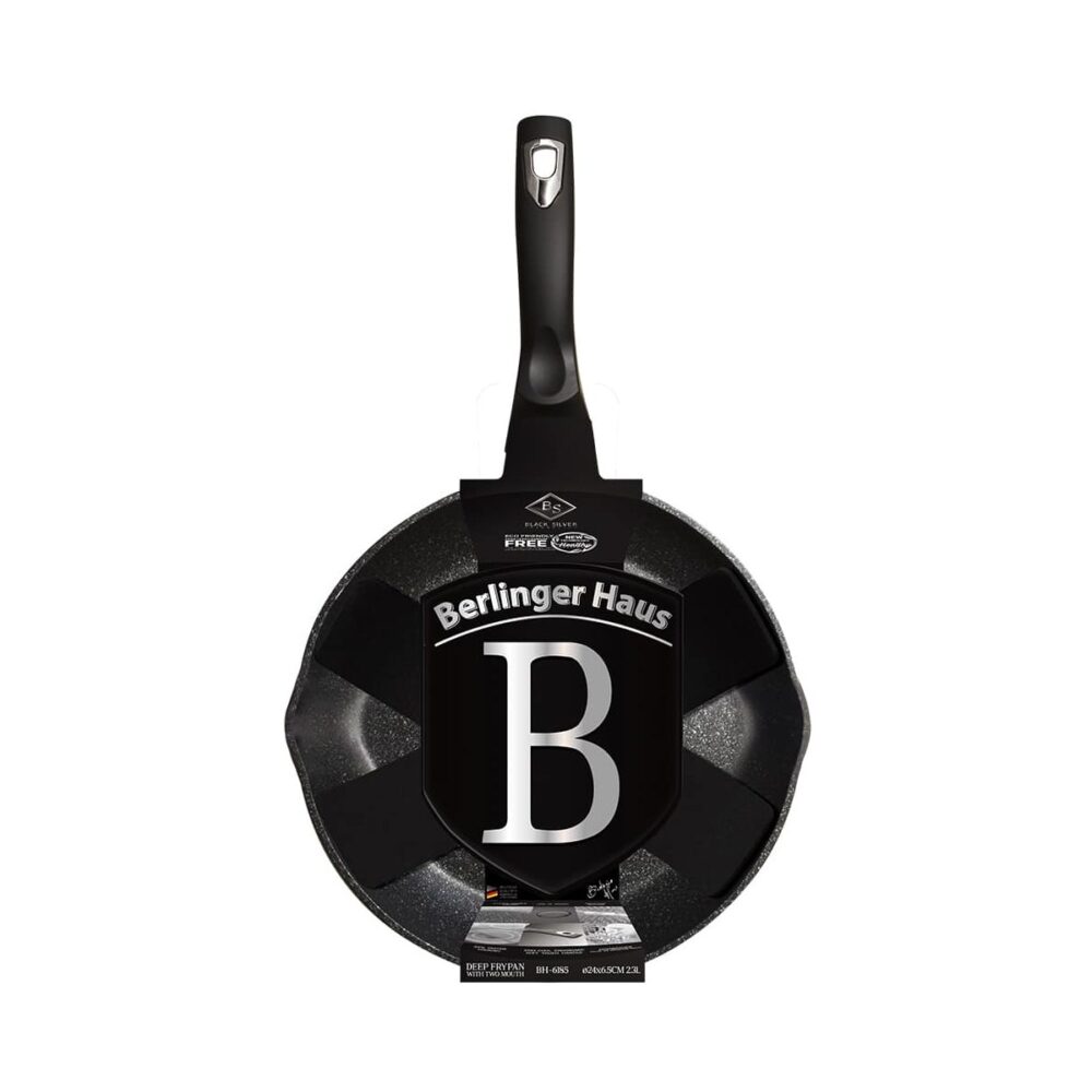 Tigaie adâncă Berlinger Haus Black Silver BH-6185, 24 cm, 2.3L - imagine 2