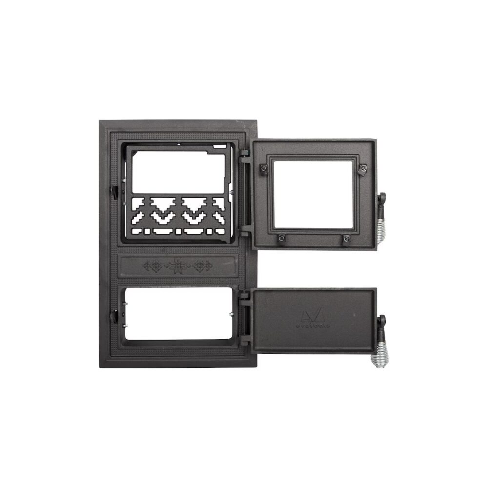 Ușă Sobă Monobloc Evotools HGT679709, din Fontă, cu Sticlă Termorezistentă - imagine 2