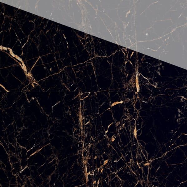 Gresie Golden Black 120x60 cm, aspect marmură neagră - imagine 1