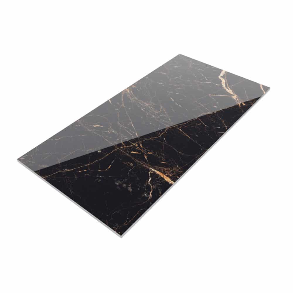 Gresie Golden Black 120x60 cm, aspect marmură neagră - imagine 3