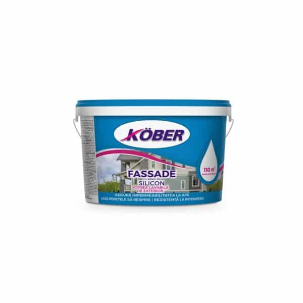 Vopsea lavabilă de exterior Kober Fassade cu silicon V8910, 8.5L - imagine 1