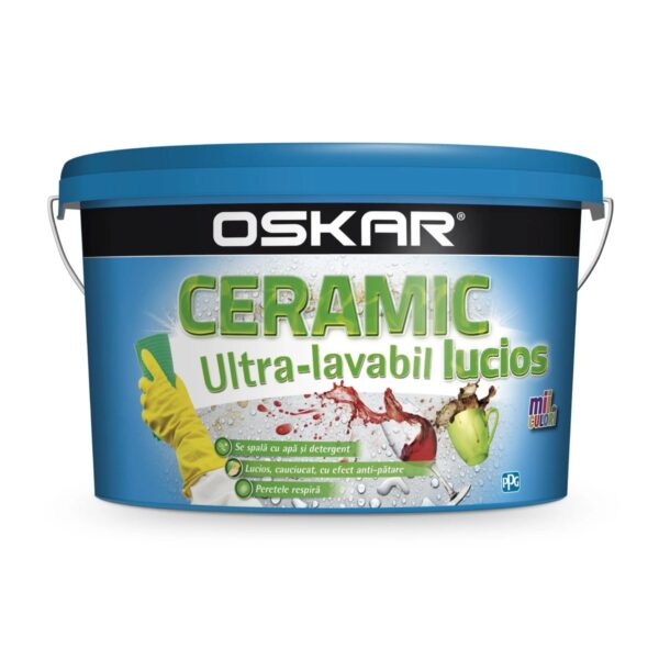 Vopsea ultra-lavabilă lucioasă Oskar Ceramic, 8.5 L - imagine 1