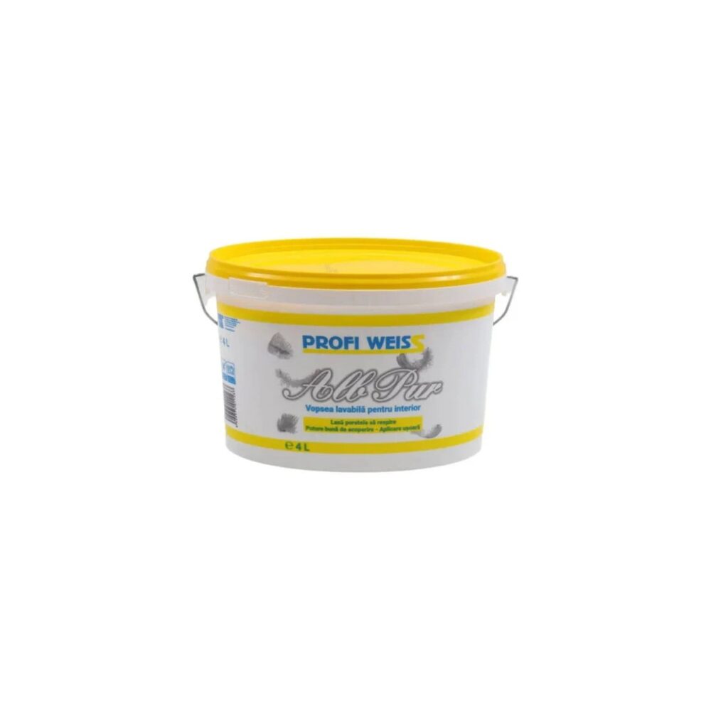 Vopsea lavabilă interior Profi Weiss Alb Pur, 4L - imagine 1