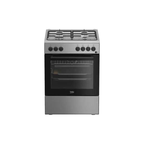 Aragaz Beko FBSE62120XD, 4 Arzătoare, Cuptor Electric, 66 L, Clasa A, Inox - imagine 1