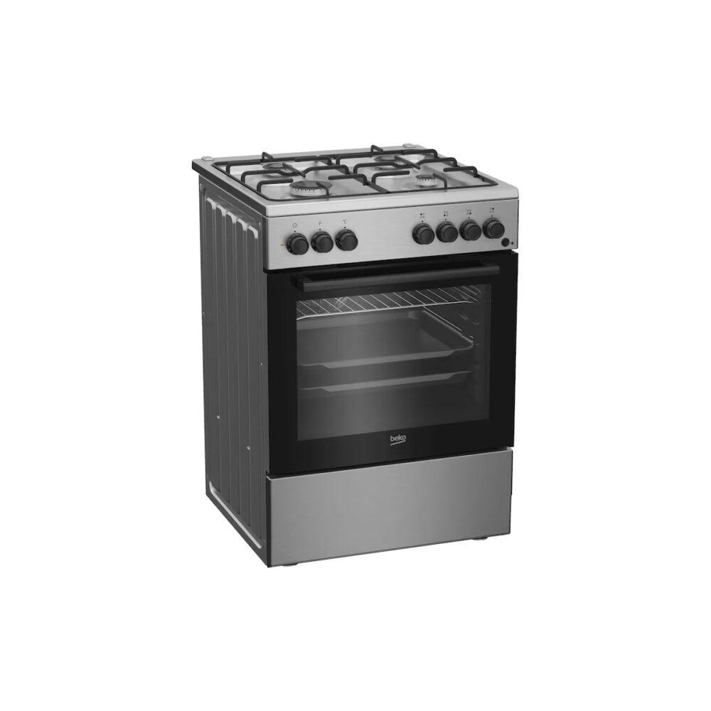 Aragaz Beko FBSE62120XD, 4 Arzătoare, Cuptor Electric, 66 L, Clasa A, Inox - imagine 2