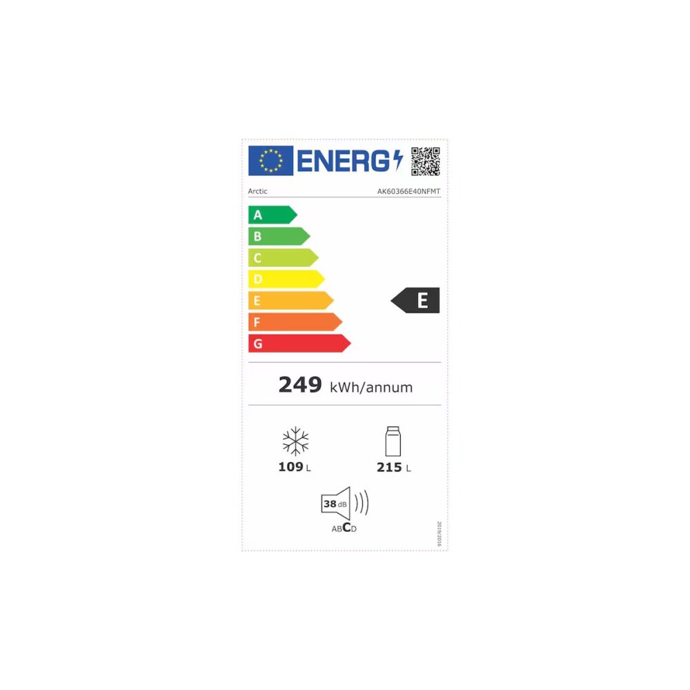 Combină frigorifică Arctic AK60366E40NFMT, Full No Frost, 324 L, Clasa E, Argintiu - imagine 4