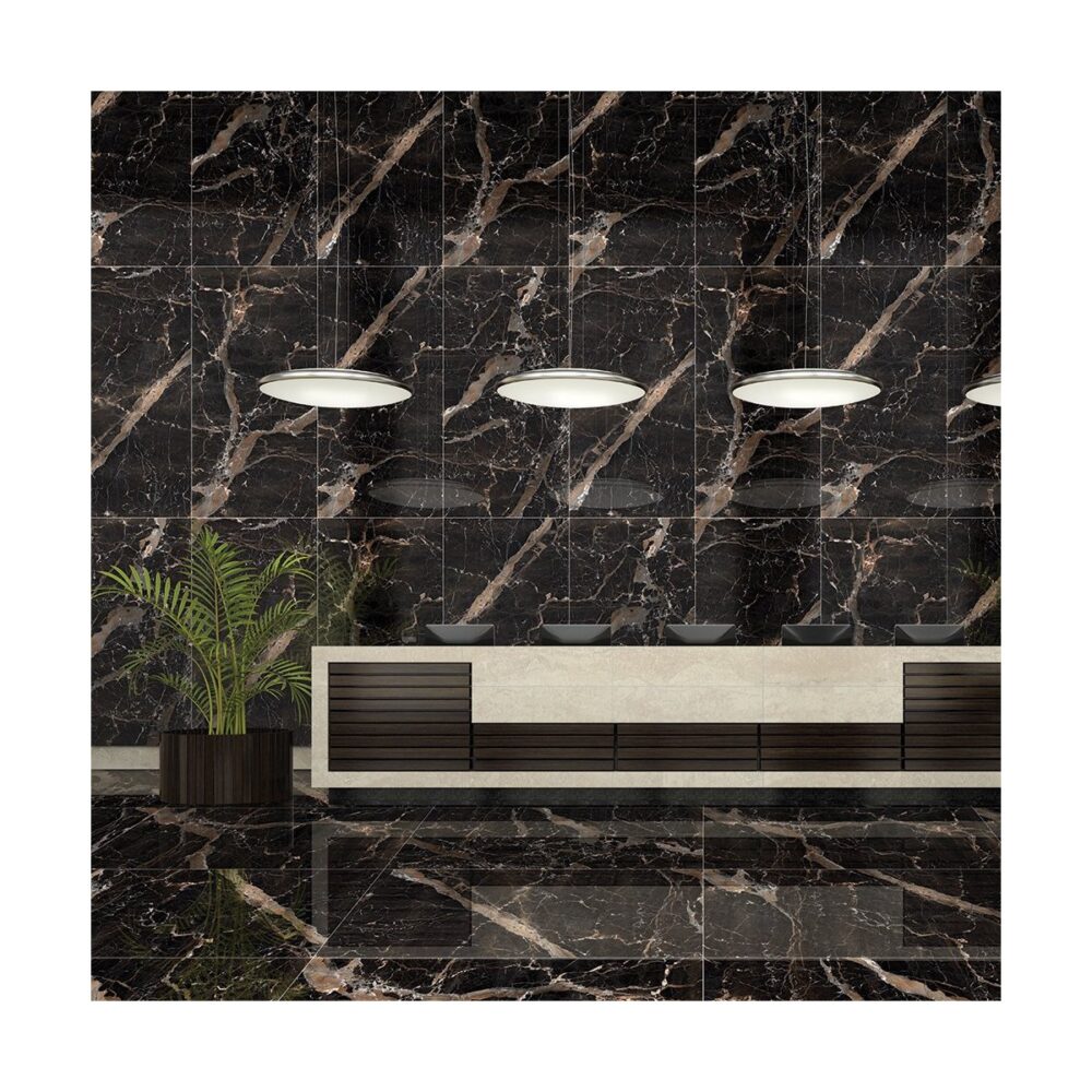 Gresie porțelanată Premier Fez Black, aspect marmură, 120 x 60 cm - imagine 2