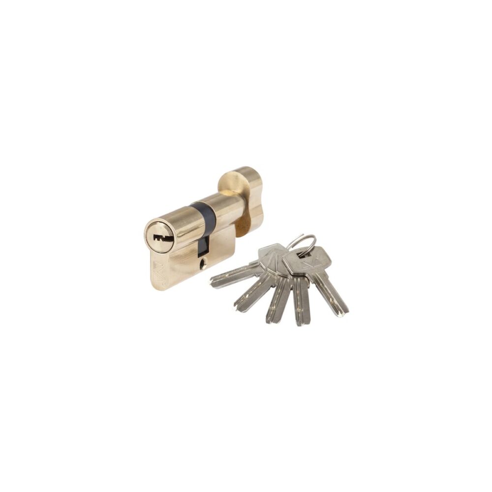 Cilindru de siguranță cu buton Amig HGT677181, alamă, 5 chei amprentă - imagine 1
