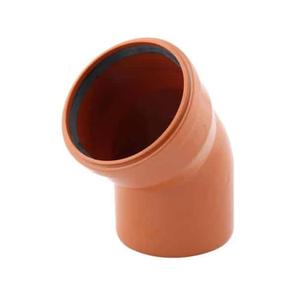 Cot PVC canalizare exterioară Ø 110 mm, 30 grade, portocaliu - imagine 1