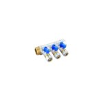 Distribuitor pexal 16 mm cu 5 căi și robineți albaștri