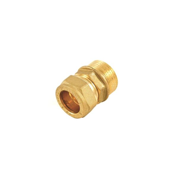 Racord din alamă prin compresie pentru țeavă cupru, 15 mm - imagine 1