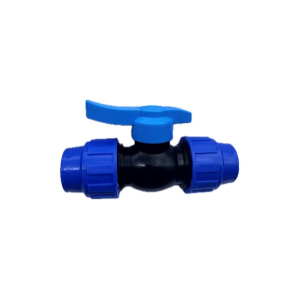 Robinet sferă PEHD cu mufă de compresiune, diametru 25 mm - imagine 1