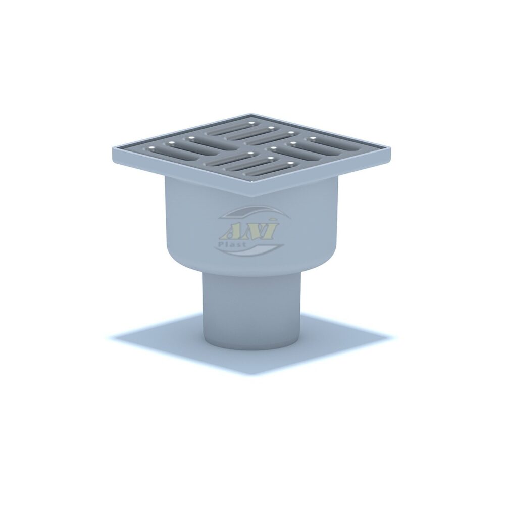 Sifon pardoseală înalt ANI Plast, ieșire verticală Ø50 mm, grilă 100x100 mm - imagine 1