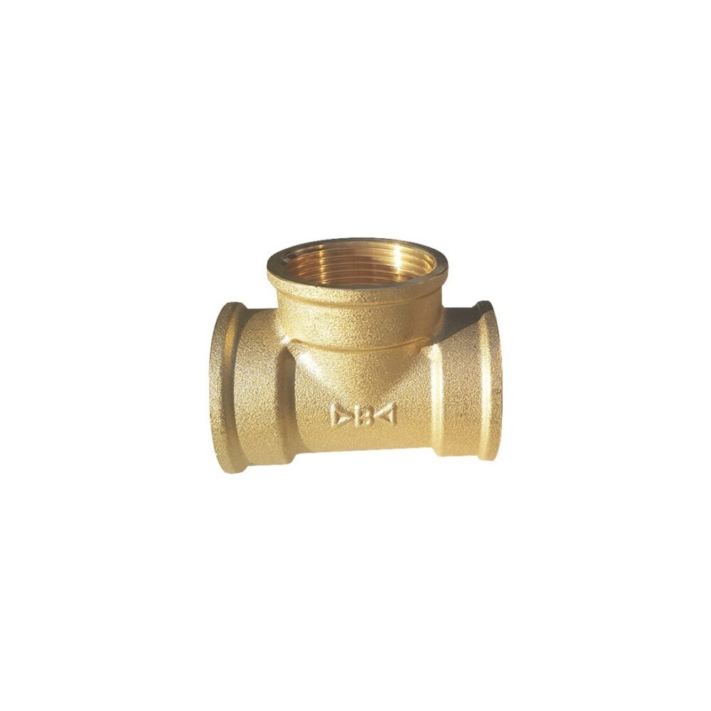 Teu din alamă 1 inch (1 tol), filet interior - imagine 1