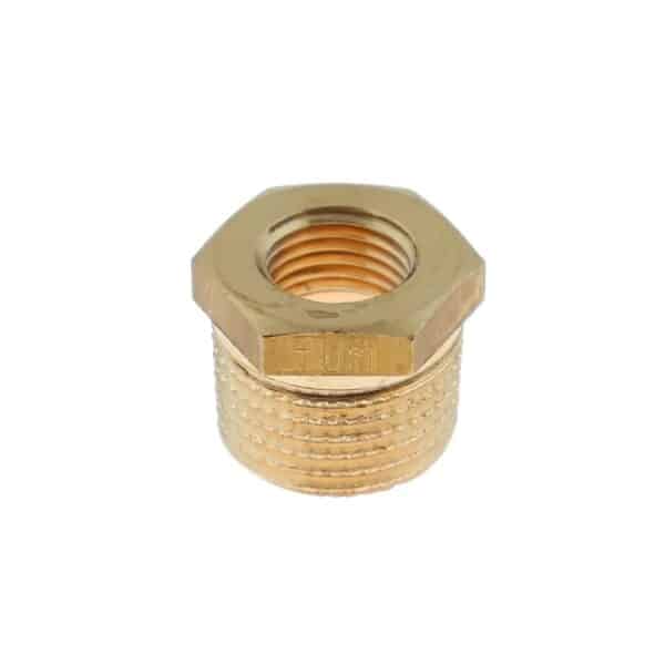 Reducție din alamă 1/2" - 1/4" pentru instalații sanitare - imagine 1
