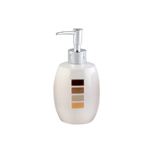 Dozator săpun lichid Serstill Strip, ceramic, alb cu model - imagine 1