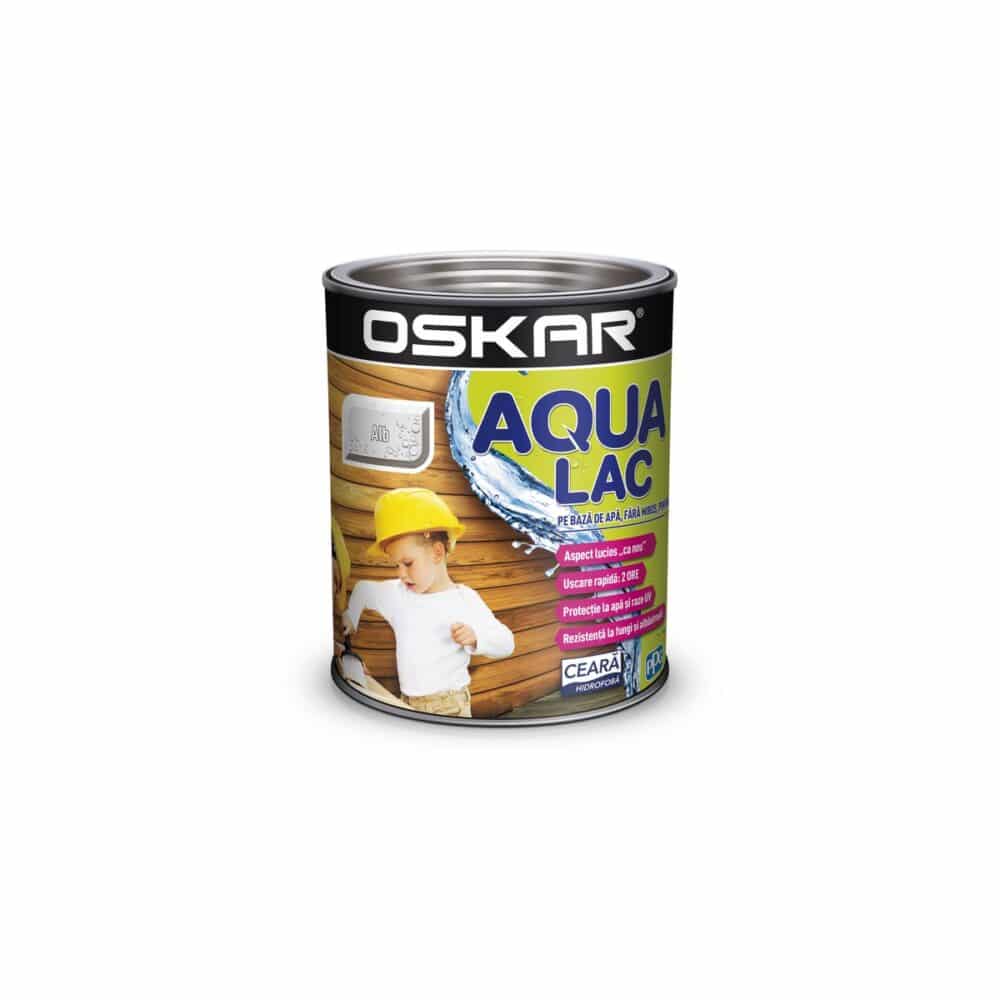 Lac pentru lemn Oskar Aqua Lac, Alb, 2.5L, aspect lucios - imagine 1