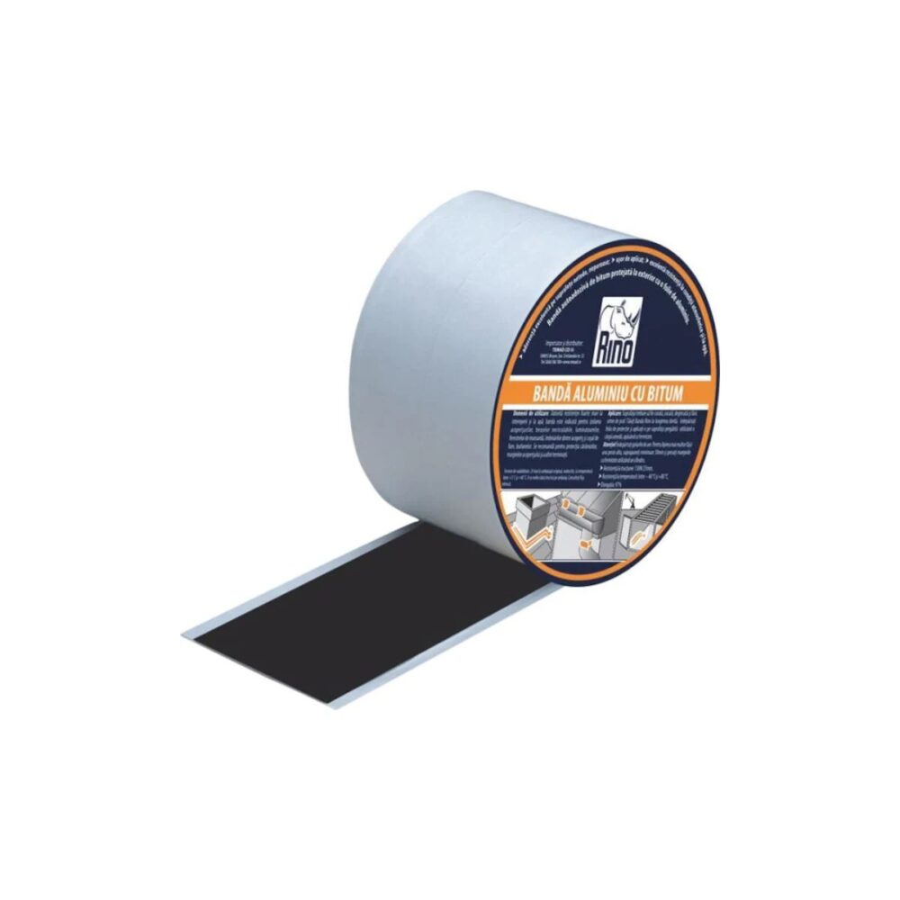 Bandă de etanșare autoadezivă din aluminiu cu bitum Rino, 514350 - imagine 1