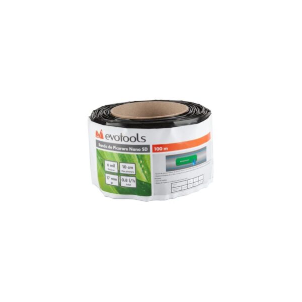 Bandă de picurare Evotools Nano SD, 100 m, pas 10 cm, Ø 17 mm - imagine 1
