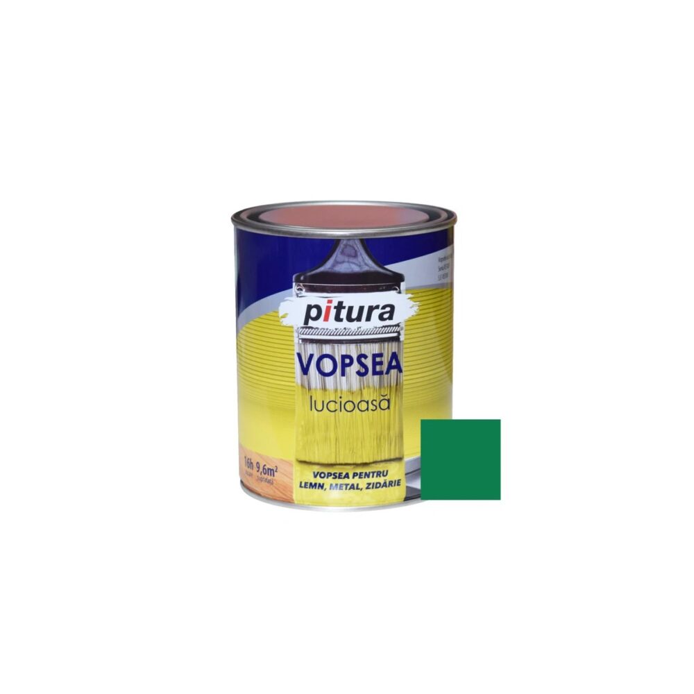 Vopsea lucioasă Pitura, Verde, 0.6L, pentru lemn, metal și zidărie - imagine 1