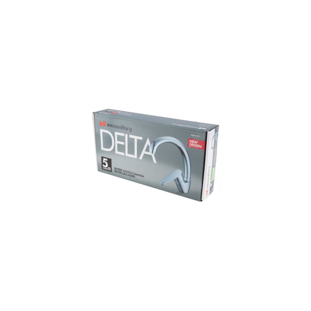 Baterie bucătărie monocomandă Evosanitary Delta HGT 675577, tip lebădă, crom - imagine 2