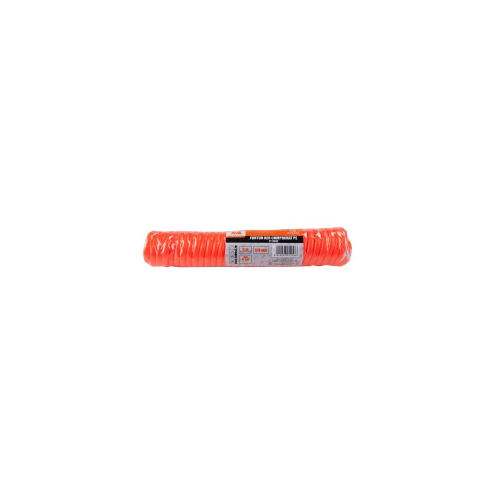Furtun aer comprimat din PE Evotools 677474, lungime 5m, diametru 5/8mm, cu cuple rapide - imagine 2